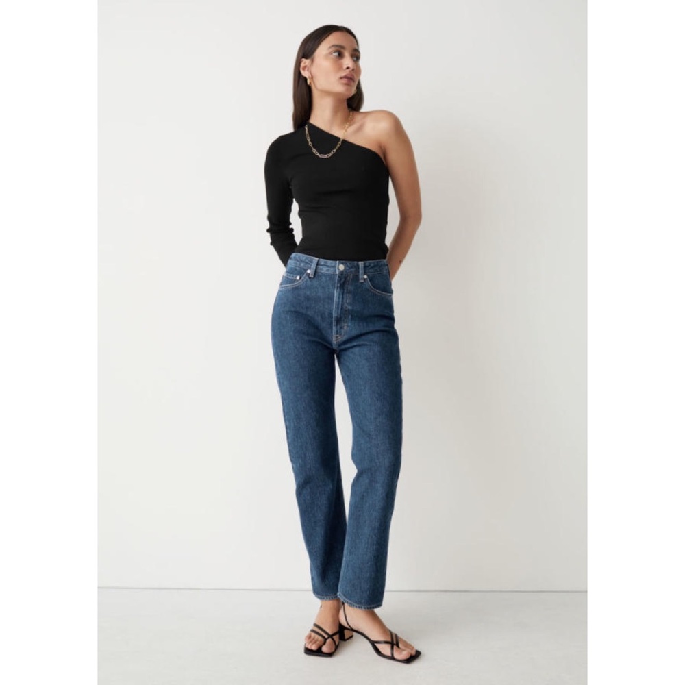 & Other Stories Favourite Cut High Rise Slim Leg Jeans in Deep Blue, Size 26/30